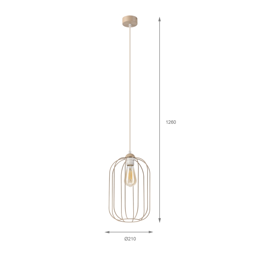 Lustre suspenso em cabo DESTELLO 1xE27/15W/230V Ø 21 cm bege