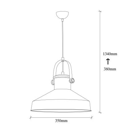 Lustre suspenso em cabo DODO 1xE27/40W/230V preto/bronze