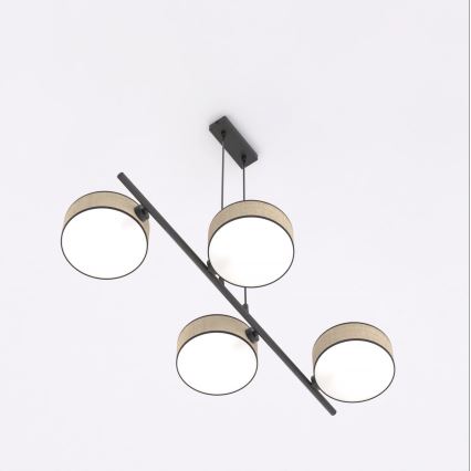 Lustre suspenso em cabo DRUMZ 4xE14/10W/230V bege