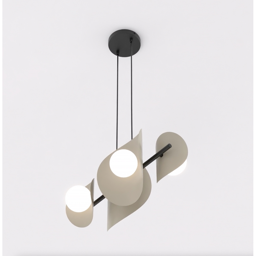 Lustre suspenso em cabo ELEMENTI 4xG9/8W/230V bege