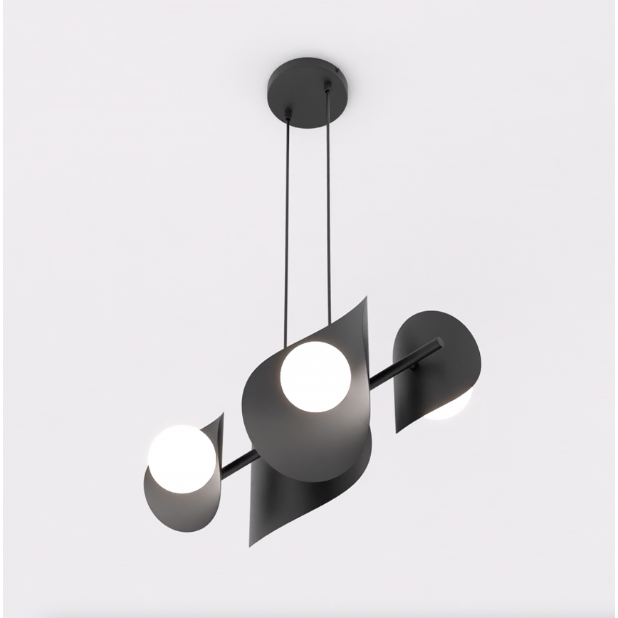 Lustre suspenso em cabo ELEMENTI 4xG9/8W/230V, preto