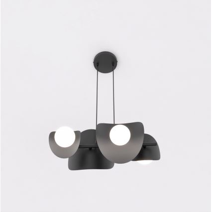 Lustre suspenso em cabo ELEMENTI 4xG9/8W/230V, preto