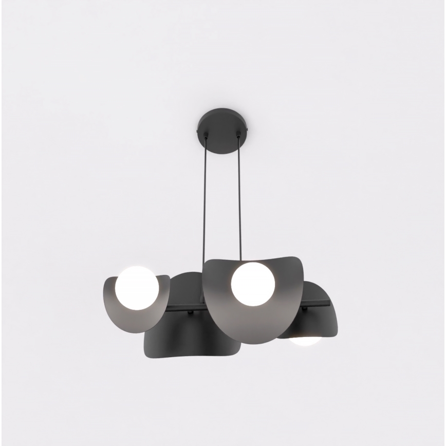 Lustre suspenso em cabo ELEMENTI 4xG9/8W/230V, preto