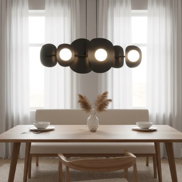 Lustre suspenso em cabo ELEMENTI 6xG9/8W/230V preto