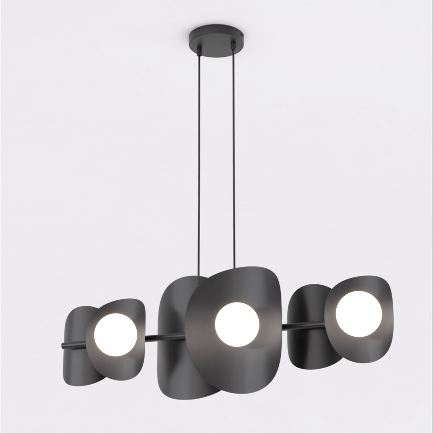 Lustre suspenso em cabo ELEMENTI 6xG9/8W/230V preto
