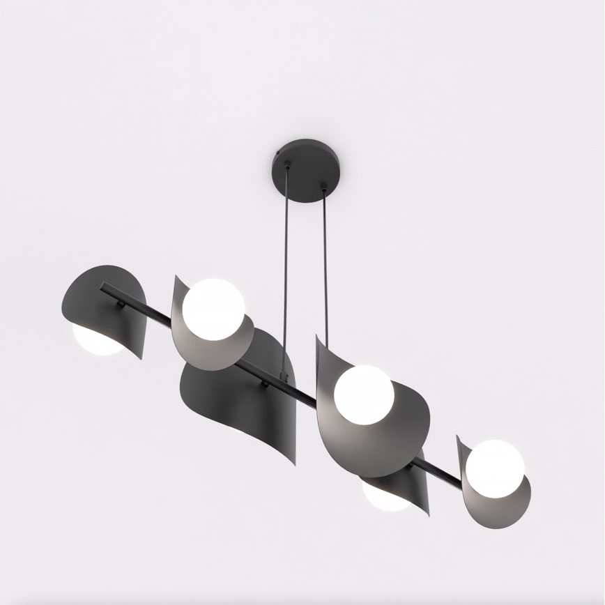 Lustre suspenso em cabo ELEMENTI 6xG9/8W/230V preto