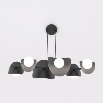 Lustre suspenso em cabo ELEMENTI 6xG9/8W/230V preto