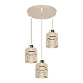 Lustre suspenso em cabo ELEN, 3xE27/35W/230V, Ø 29 cm, bege/dourado