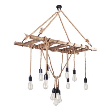 Lustre suspenso em cabo EREBOS 12xE27/40W/230V castanho