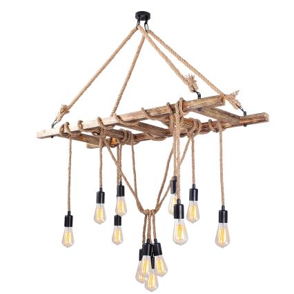 Lustre suspenso em cabo EREBOS 12xE27/40W/230V castanho