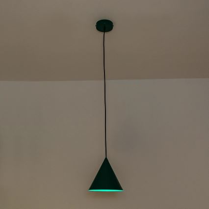 Lustre suspenso em cabo ETNA II 1xE27/15W/230V, diâmetro 18,5 cm, verde