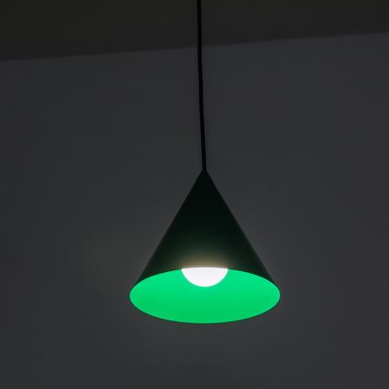 Lustre suspenso em cabo ETNA II 1xE27/15W/230V, diâmetro 18,5 cm, verde