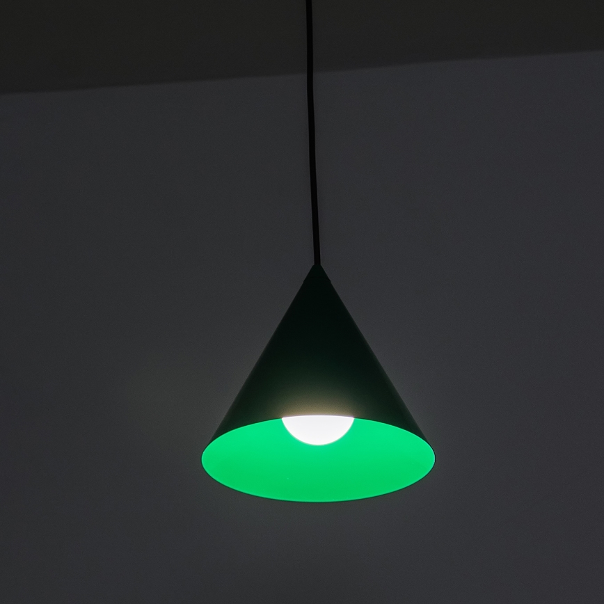 Lustre suspenso em cabo ETNA II 1xE27/15W/230V, diâmetro 18,5 cm, verde