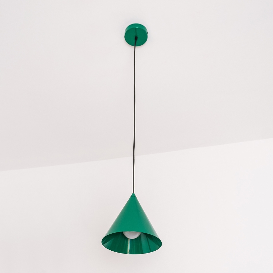 Lustre suspenso em cabo ETNA II 1xE27/15W/230V, diâmetro 18,5 cm, verde