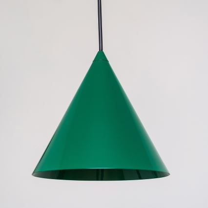 Lustre suspenso em cabo ETNA II 1xE27/15W/230V, diâmetro 18,5 cm, verde