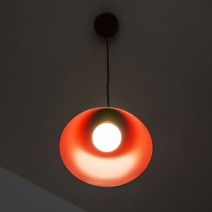 Lustre suspenso em cabo ETNA II 1xE27/15W/230V, diâmetro 18,5 cm, vermelho