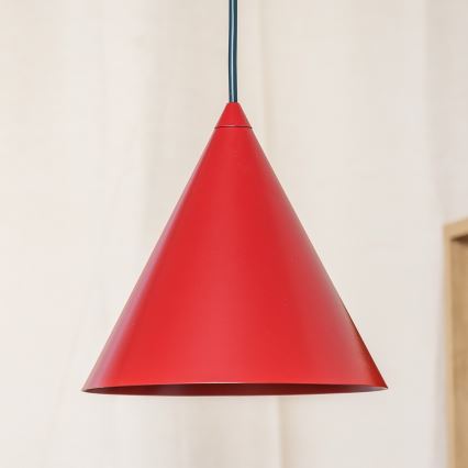 Lustre suspenso em cabo ETNA II 1xE27/15W/230V, diâmetro 18,5 cm, vermelho