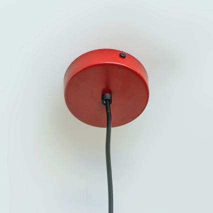 Lustre suspenso em cabo ETNA II 1xE27/15W/230V, diâmetro 18,5 cm, vermelho