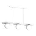 Lustre suspenso em cabo FLAT 3xE27/15W/230V branco
