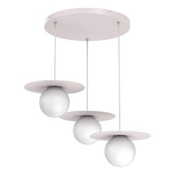 Lustre suspenso em cabo FLAT 3xE27/15W/230V creme