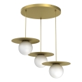 Lustre suspenso em cabo FLAT 3xE27/15W/230V dourado