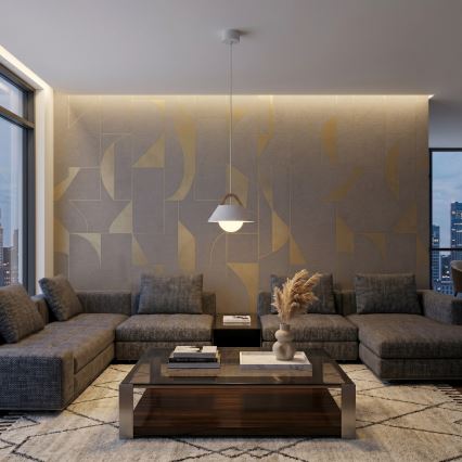 Lustre suspenso em cabo FUNDA 1xE27/15W/230V creme