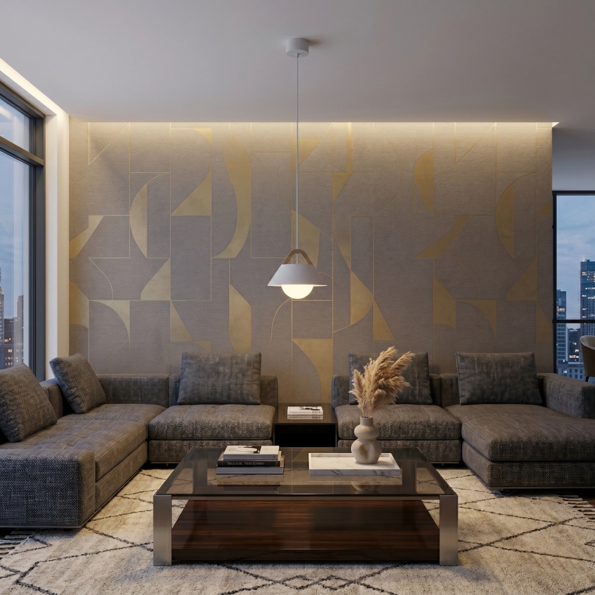Lustre suspenso em cabo FUNDA 1xE27/15W/230V creme
