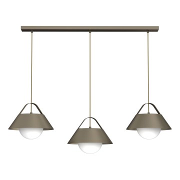 Lustre suspenso em cabo FUNDA 3xE27/15W/230V, acabamento bronze