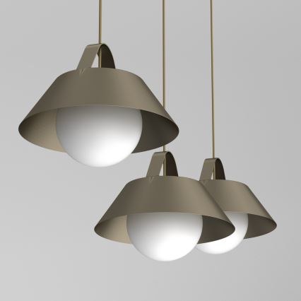 Lustre suspenso em cabo FUNDA 3xE27/15W/230V, acabamento bronze