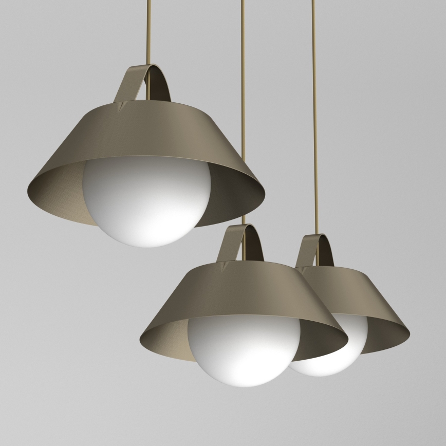 Lustre suspenso em cabo FUNDA 3xE27/15W/230V, acabamento bronze