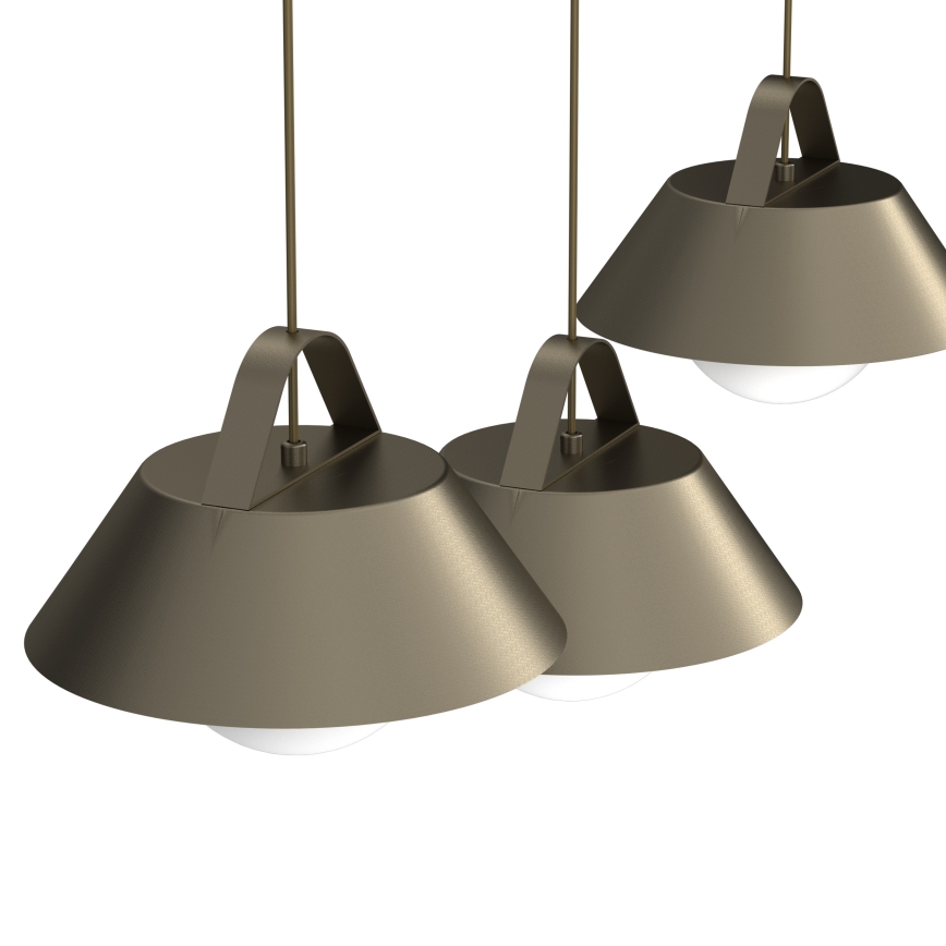 Lustre suspenso em cabo FUNDA 3xE27/15W/230V, acabamento bronze