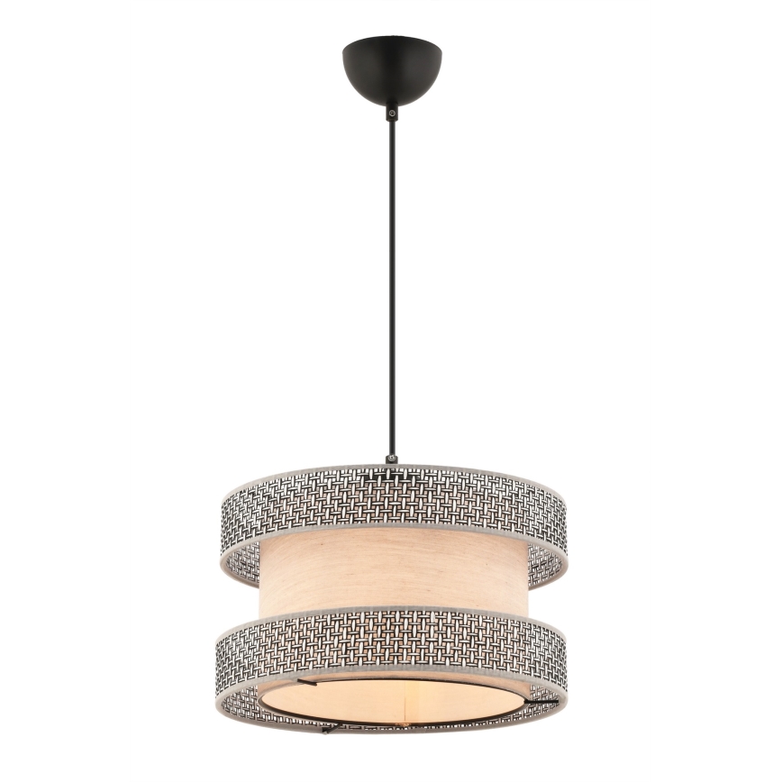 Lustre suspenso em cabo HALO 1xE27/60W/230V bege/cinzento