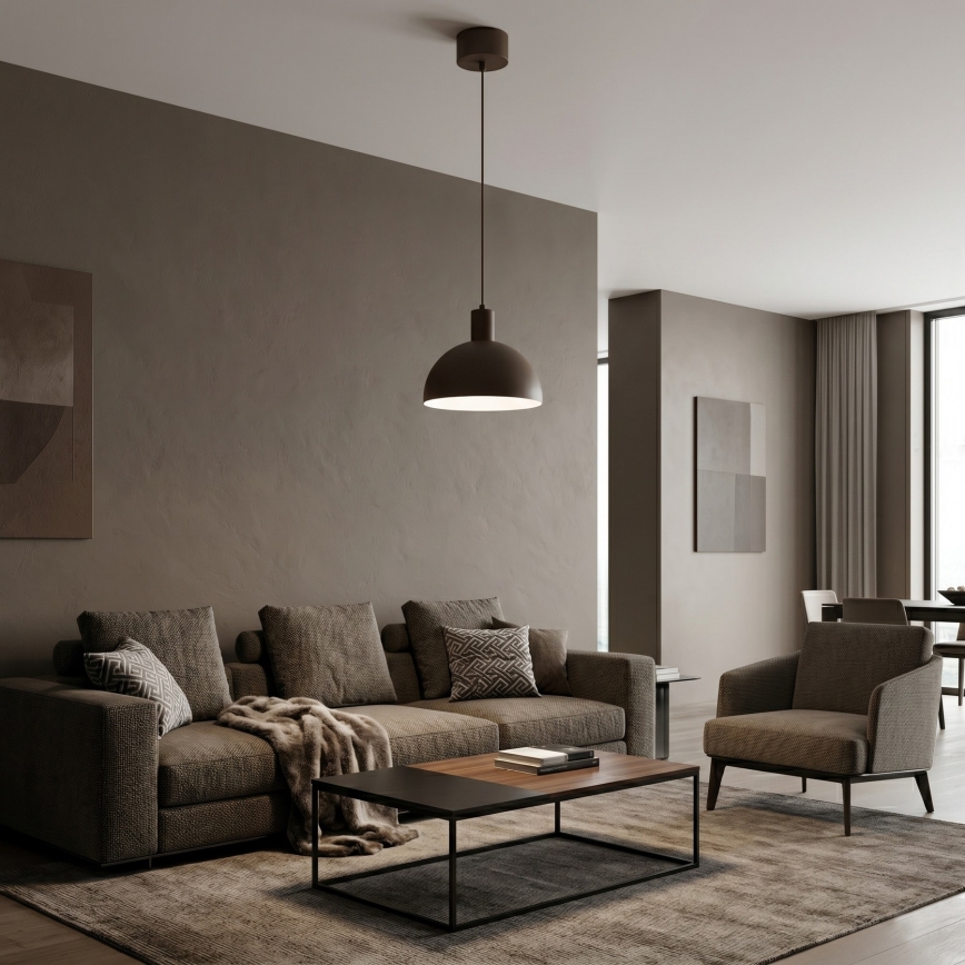 Lustre suspenso em cabo HANDA 1xE27/15W/230V castanho