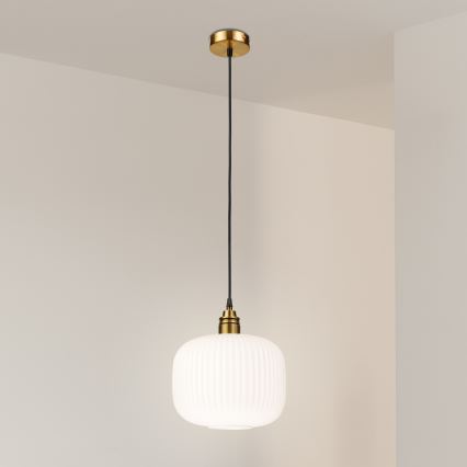 Lustre suspenso em cabo HECTOR 1xE27/15W/230V branco/latão Ø 25 cm