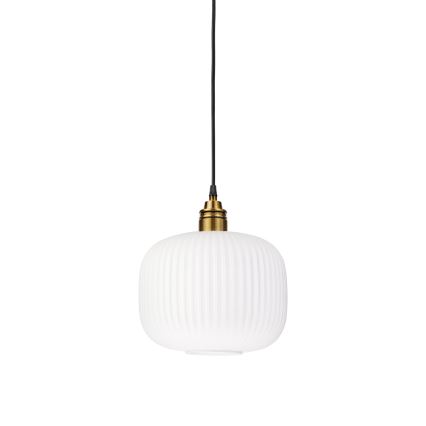 Lustre suspenso em cabo HECTOR 1xE27/15W/230V branco/latão Ø 25 cm