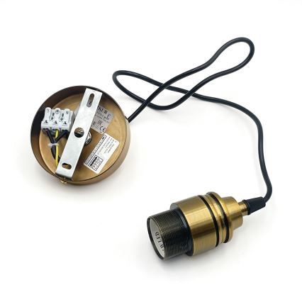 Lustre suspenso em cabo HECTOR 1xE27/15W/230V branco/latão Ø 25 cm