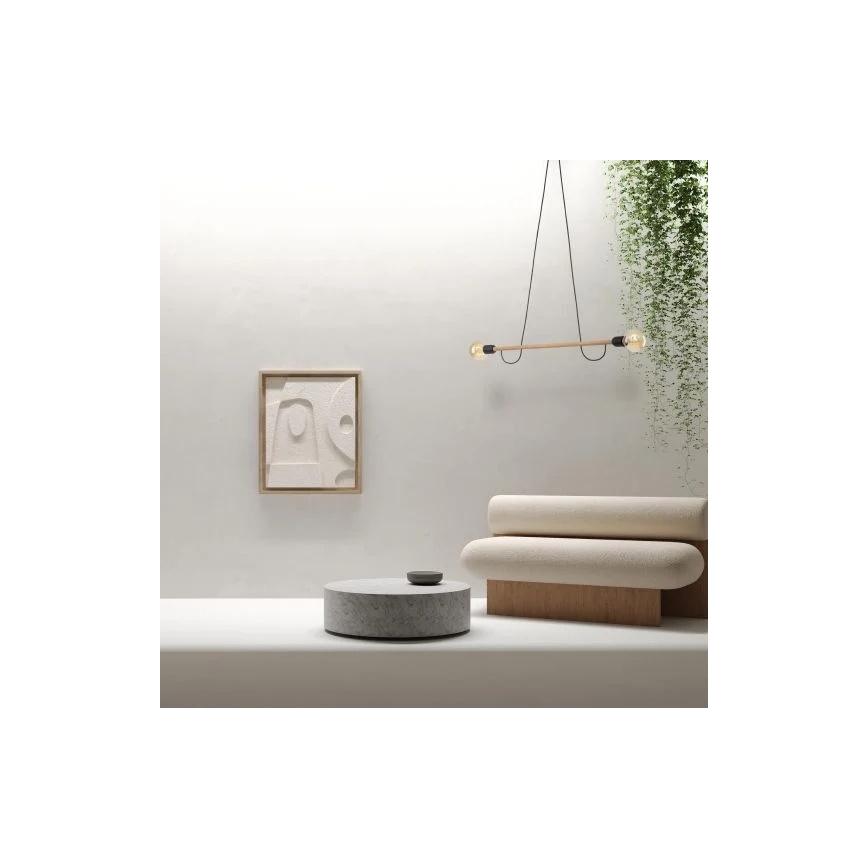 Lustre suspenso em cabo HELIX 2xE27/15W/230V preto/bege