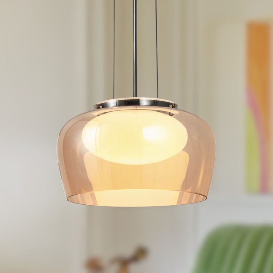 Lustre suspenso em cabo INSIEME 1xGX53/10W/230V Ø 35 cm bege fumê