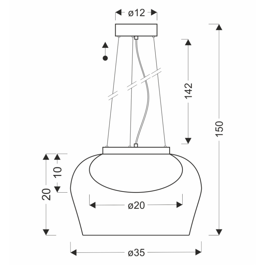 Lustre suspenso em cabo INSIEME 1xGX53/10W/230V Ø 35 cm bege fumê