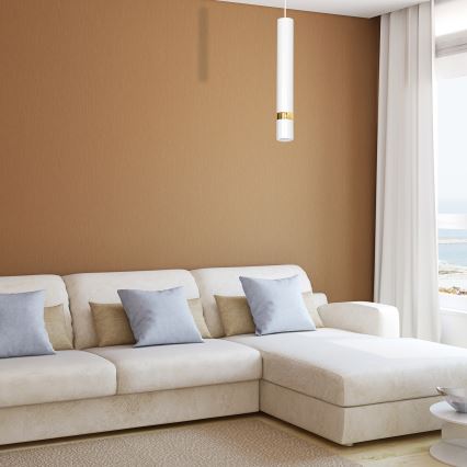 Lustre suspenso em cabo JOKER 1xGU10/25W/230V branco/dourado