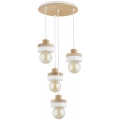 Lustre suspenso em cabo LARSO 4xE27/15W/230V branco/bege