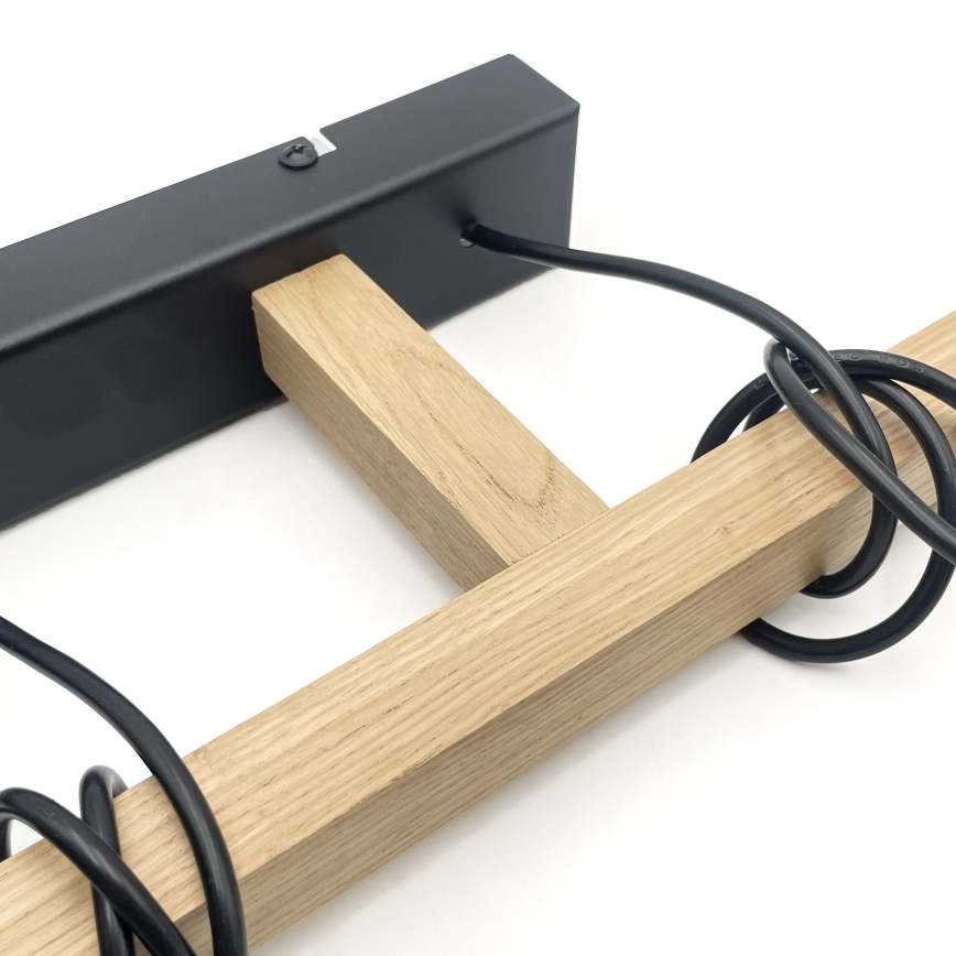Lustre suspenso em cabo LEANDRA 3xE27/15W/230V carvalho/preto