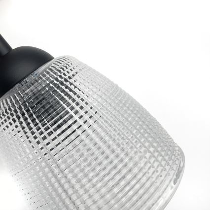 Lustre suspenso em cabo LEANDRA 3xE27/15W/230V carvalho/preto