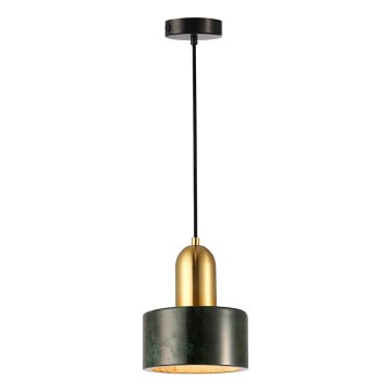 Lustre suspenso em cabo MARBLE 1xE27/60W/230V dourado/verde/decor em mármore