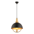 Lustre suspenso em cabo MONZA 1xE27/40W/230V Ø 30 cm preto/dourado