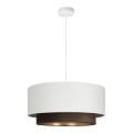 Lustre suspenso em cabo NATIA 1xE27/60W/230V diâmetro 45 cm branco/castanho