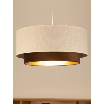 Lustre suspenso em cabo NATIA 1xE27/60W/230V diâmetro 45 cm branco/castanho