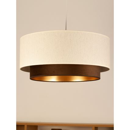 Lustre suspenso em cabo NATIA 1xE27/60W/230V diâmetro 45 cm branco/castanho