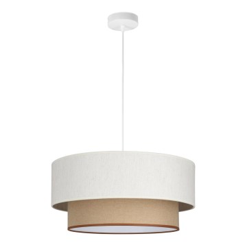Lustre suspenso em cabo NATIA 1xE27/60W/230V Ø 45 cm branco/castanho