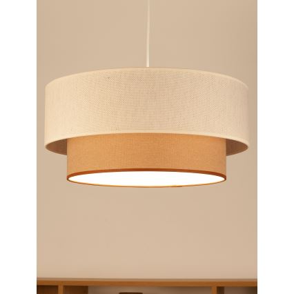 Lustre suspenso em cabo NATIA 1xE27/60W/230V Ø 45 cm branco/castanho